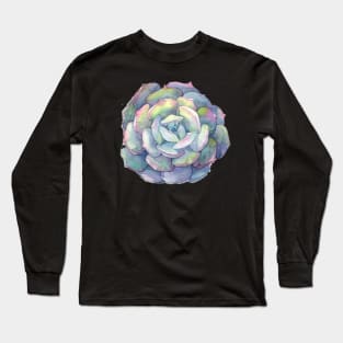 Watercolor Succulent sticker Long Sleeve T-Shirt